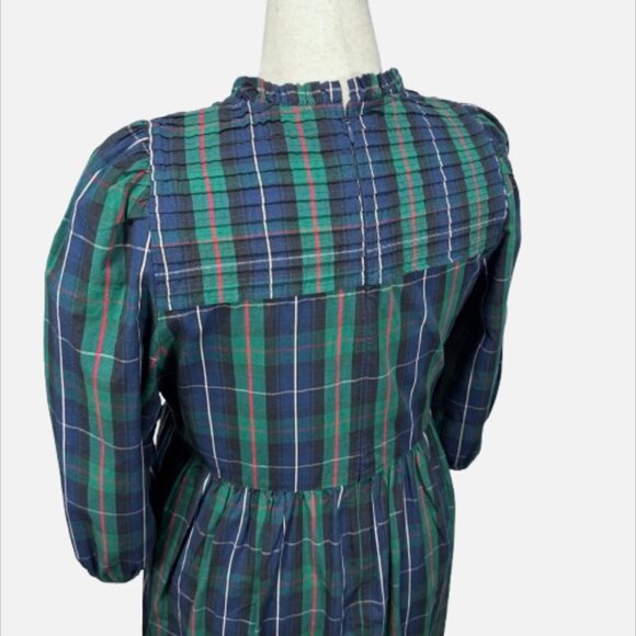 Crown & Ivy Navy Red Tartan Plaid Eyelet Hem Christmas Holiday Midi Dress SZ 16 - Picture 5 of 15
